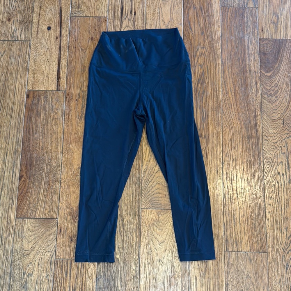 Blue High-Waisted Crop Leggings